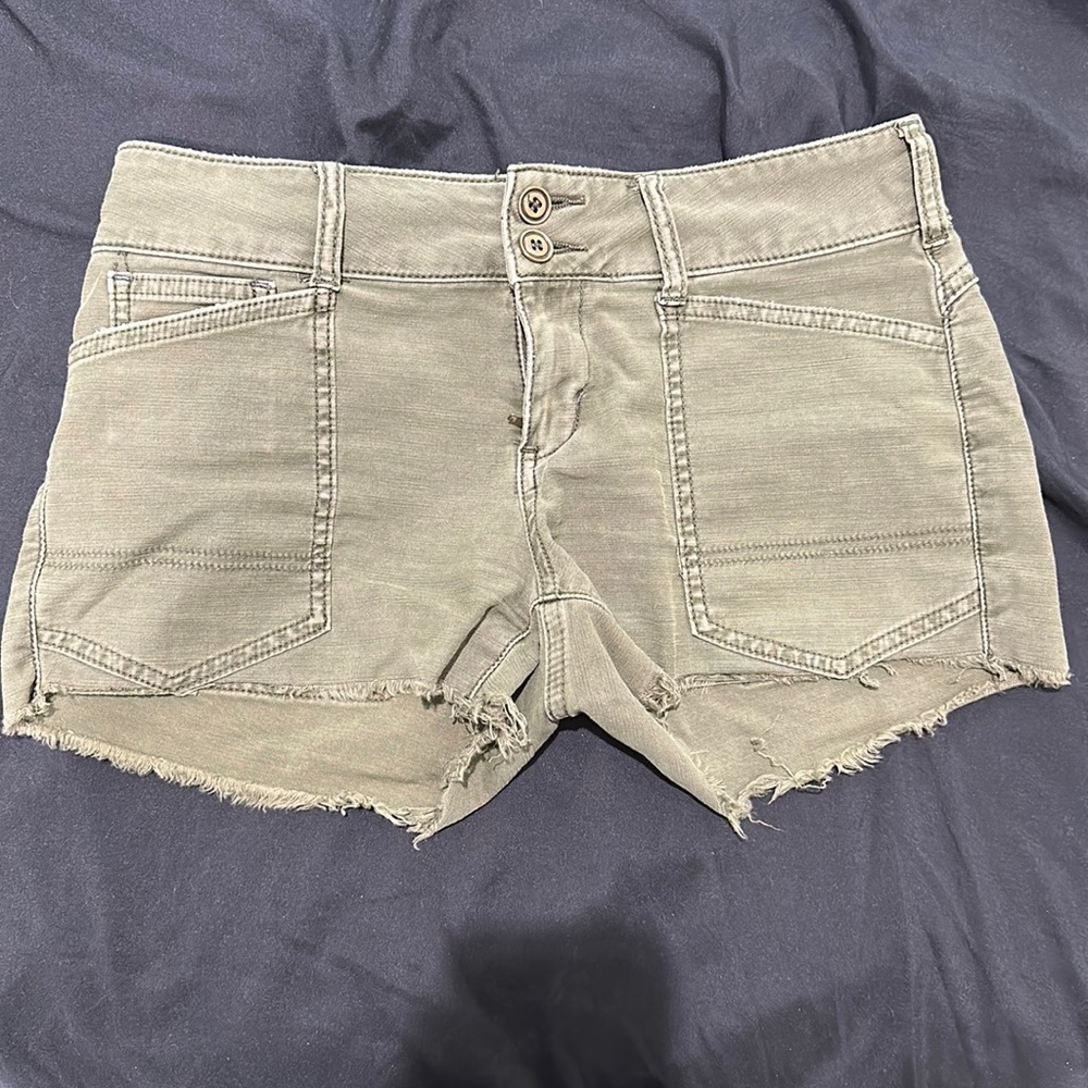 Anthropologie Pilcro Army Green cutoff shorts